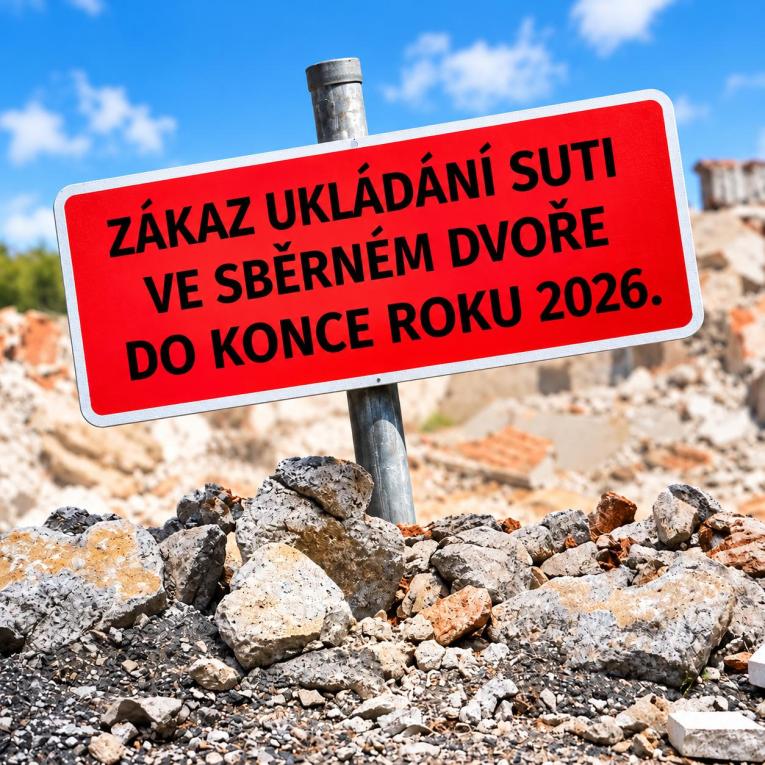 Oznámení - zákaz ukládání suti
